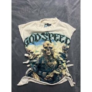 Godspeed New York Squadron Tee  MMXXIII Skull Graphic Deconstructed
